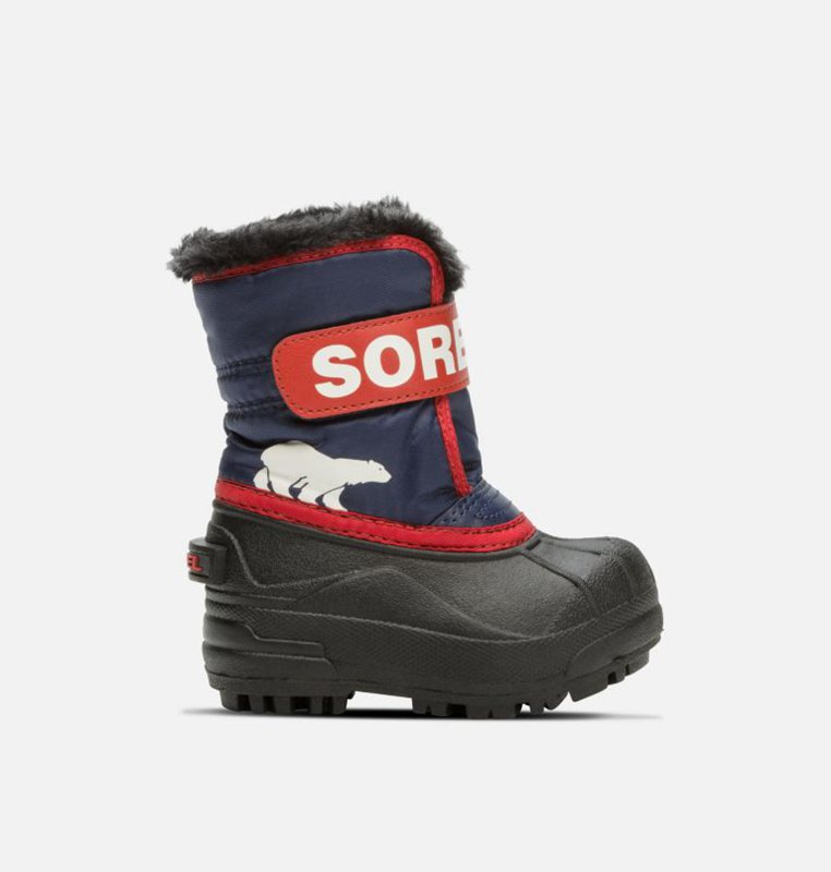 Kids Snow Boots Navy/Red - Sorel Toddler Commander™ - 250-HSZLEY